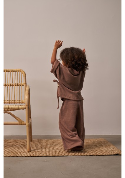 Kahverengi Waffle Bağlamalı Takım modelleri