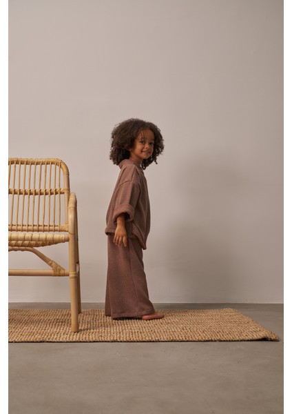 Kahverengi Waffle Bağlamalı Takım fırsatları