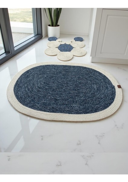 2'li Modern Hasır Görünümlü Banyo Paspası - Modern Dokunuş