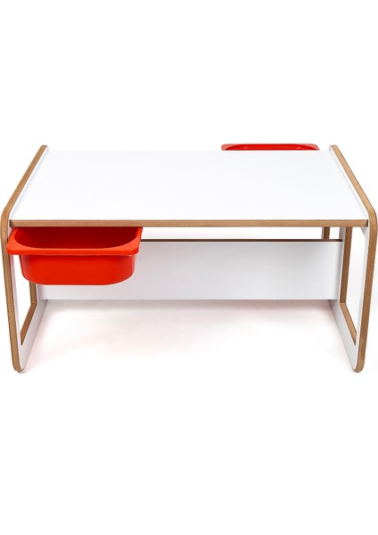 2 Kişilik Çekmeceli Oyun, Aktivite, Etkinlik Masası, Beyaz-Kırmızı, 18MM Mdf fiyatları
