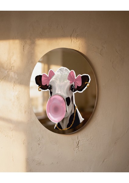 Mood Ayna Gummy Cow - Tasarım Ayna, Pinterest Dekoru, Dekoratif Baskılı Ayna, Yazılı Ayna modelleri