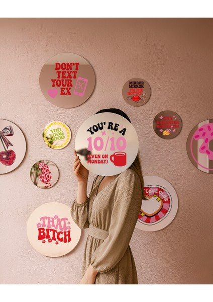Mood Ayna You Are 10 - Tasarım Ayna, Pinterest Dekoru, Dekoratif Baskılı Ayna, Yazılı Ayna fiyatları
