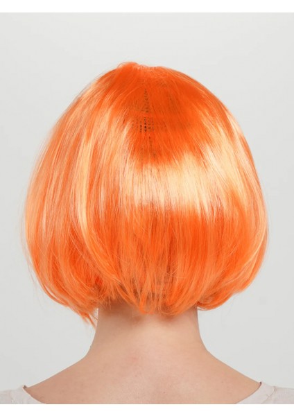 Turuncu Renk Parti Peruğu Küt Saç (K95) fiyatları