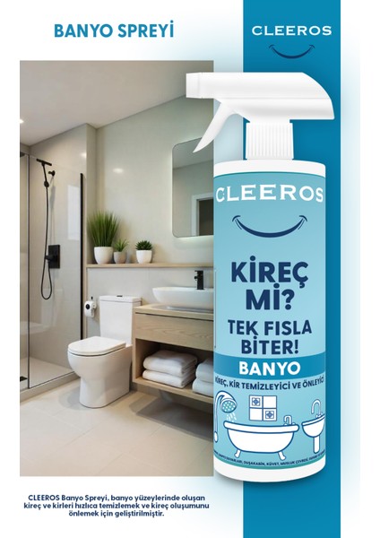 Ultra Güçlü Kireç & Kir Sökücü Banyo Spreyi | Etkili Hızlı Temizlik, Kireç Önleyici Formül - 500ML fırsatları