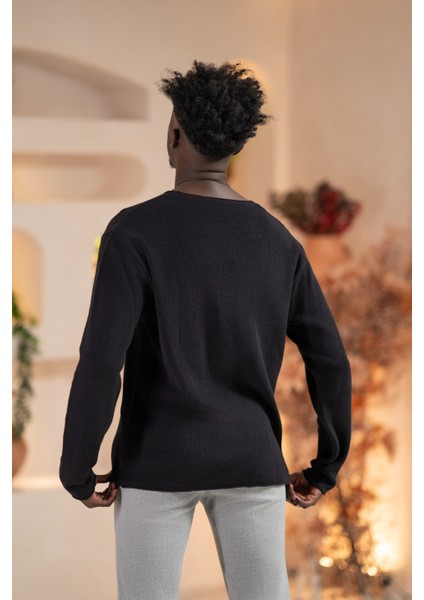 Regular Fit Likralı Kendinden Çizgili Mevsimlik Spor Kazak fırsatları