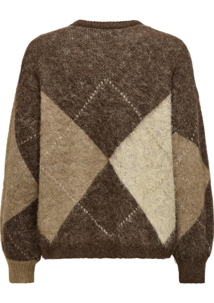 Noeme Life Ls Jacquard O-Neck Kadın Triko Kazak – Jakarlı Bisiklet Yaka modelleri