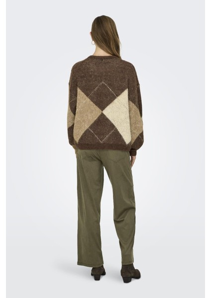 Noeme Life Ls Jacquard O-Neck Kadın Triko Kazak – Jakarlı Bisiklet Yaka indirimleri