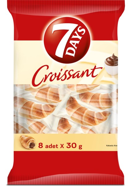 Kakao Kremalı Kruvasan 8'li Paket 30G x 6 Adet (8 x 6= 48 Adet)