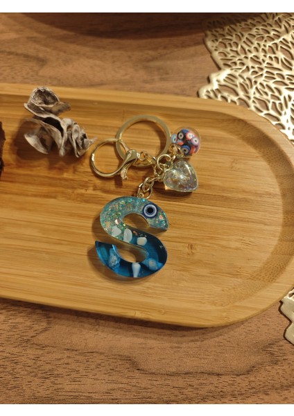 Harfli Nazar Boncuklu Anahtarlık