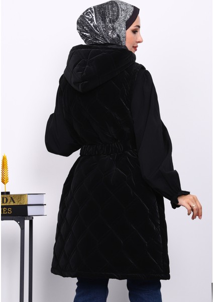 Siyah Kapşonlu Kemerli Şişme Yelek fırsatları