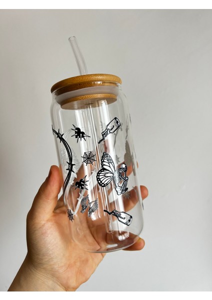 Pipetli Gotik Kurukafa Desenli Hediyelik Kahve Bardağı Kola Bardağı modelleri