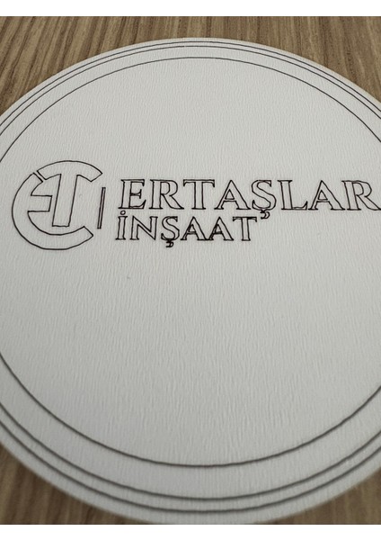 10'lu Kişiye / Şirkete Özel Logolu Bardak Altlığı Seti | Lazer Kesim Kurumsal Hediye | 9 cm fiyatları