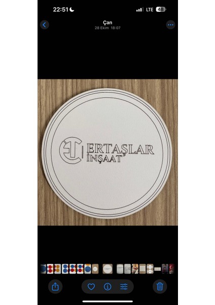 10'lu Kişiye / Şirkete Özel Logolu Bardak Altlığı Seti | Lazer Kesim Kurumsal Hediye | 9 cm fırsatları