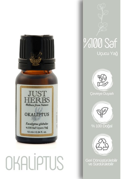Okaliptus Yağı 10 ml %100 Saf ve Doğal Eucalyptus Globulus Leaf Oil