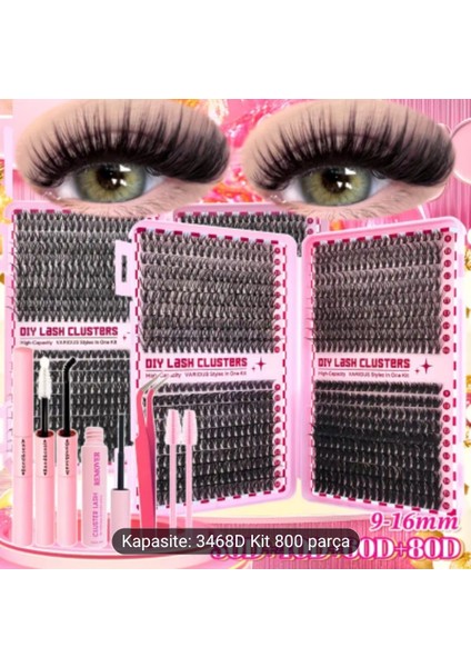 800/200 ADET KİRPİK UZATMA SETİ STİLLER YAPIŞTIRICI CIMBIZ ÇIKARMA APARATI İLE 2 FIRÇA