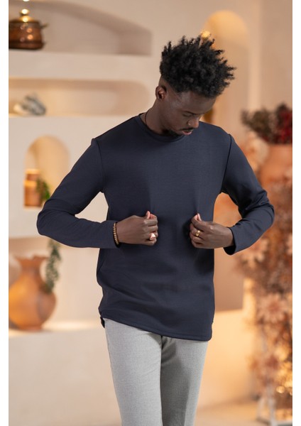 Modal Esnek Kumaş Regular Fit Mevsimlik Sweatshirt