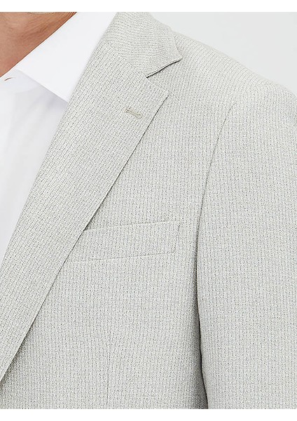 Gri Desenli Modern Fit Keten Karışımlı Ceket fırsatları