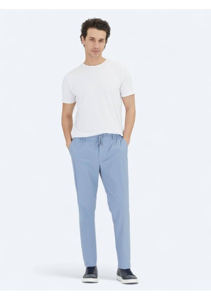 Mavi Düz Dokuma Jogging Fit Casual Pantolon