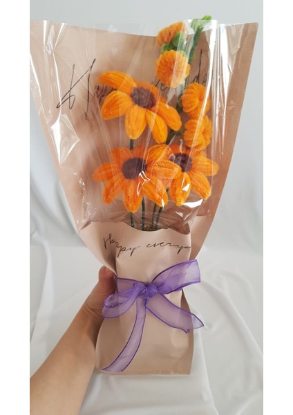 Ayçiçeği Çiçek Buketi – El Yapımı Hediyelik Aranjman