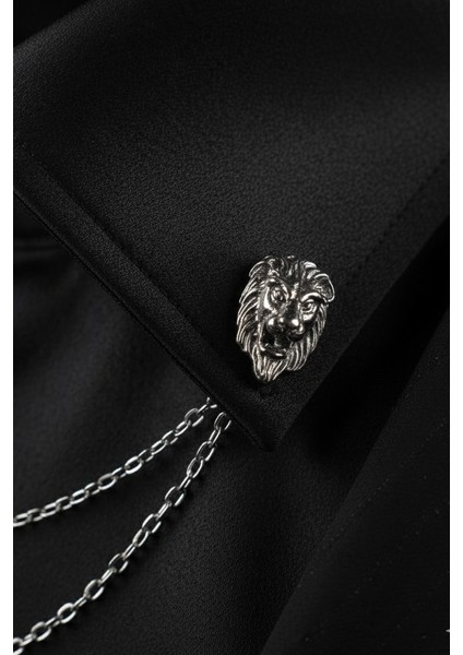 Gold Renk Aslan Zincirli Gömlek & Ceket & Damatlık & Yaka Iğnesi fiyatları