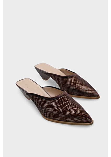 Ivy Sivri Burunlu Taşlı Burnu Kapalı Kadın Terlik