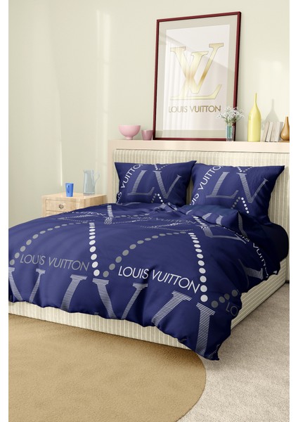 Nevresim Takımı Çift Kişilik Pamuklu Saten Kumaş 6 Parça 3D Dijital Baskı Duvet Cover Set Model No: