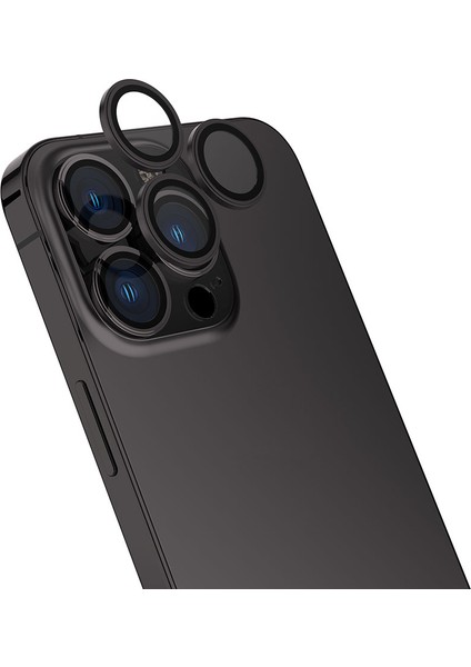 iPhone 15 Pro Max Uyumlu Spıa Cl-13 Kamera Lens Koruyucu-Siyah