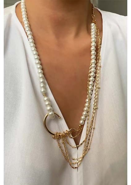 Çoklu Tasarım Inci Metal Kolye modelleri