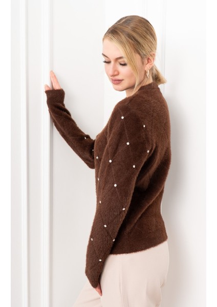 Elara Taşlı Baklava Desen Triko Kazak 24215 fiyatları