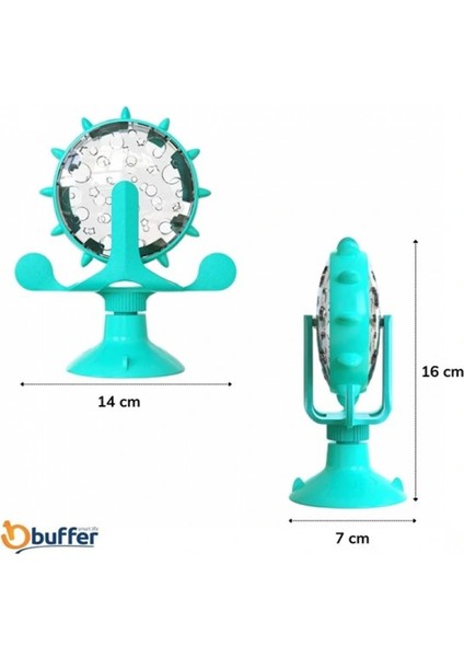 Vantuzlu Zilli Interaktif Dönebilen Mama Kaplı Renkli Eğlenceli Eğitici Kedi Oyuncağı (K95) indirimleri
