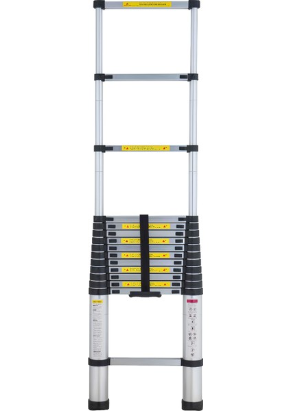 Teleskopik Alüminyum Merdiven 3.8m | EN131 Sertifikalı | Sürgülü Uzayan Ev Inşaat Kamp Merdiveni modelleri