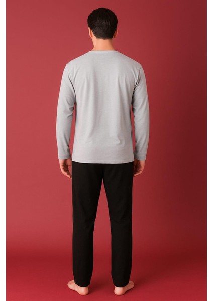 Erkek 1922 Uzun Kol % 100 Pamuk Pijama Takımı Gri fiyatları