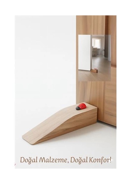 Bfs Uğur Böcekli Ahşap Kapı Tutucu – Kapı Stoperi Kaymaz, Dekoratif, Dayanıklı, Sessiz Çö