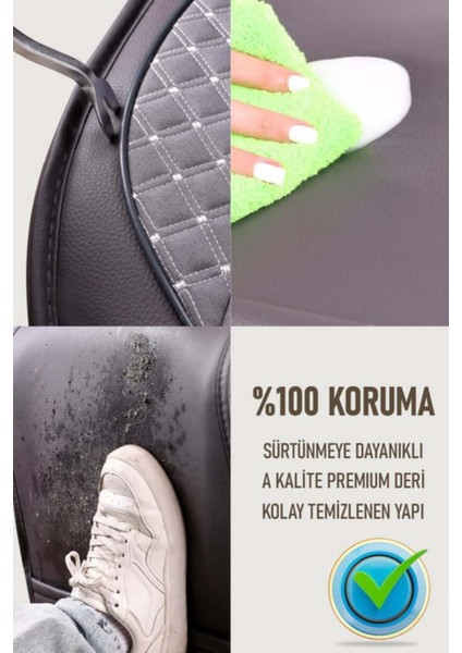 Ford Focus 4 Uyumlu Yarı Deri Oto Koltuk Kılıfı Tam Set Vena Füme