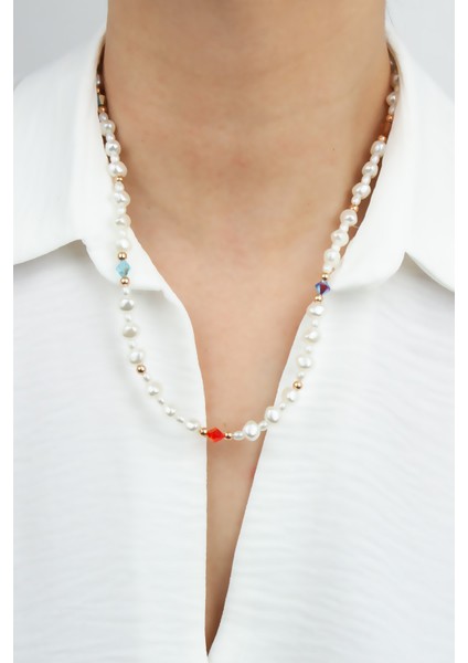 Barok Inci Renkli Kolye