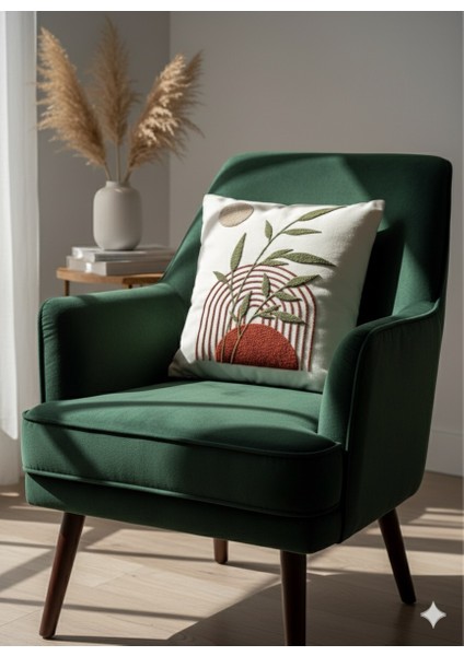 Dekoratif Kırlent Kılıfı 43×43 cm Punch Işlemeli –