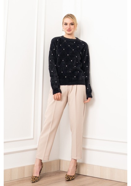 Elara Taşlı Baklava Desen Triko Kazak 24215 indirimleri