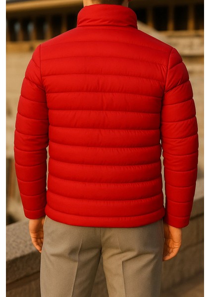 Erkek Kışlık Comfort Trend Günlük Kırmızı Şişme Mont indirimleri
