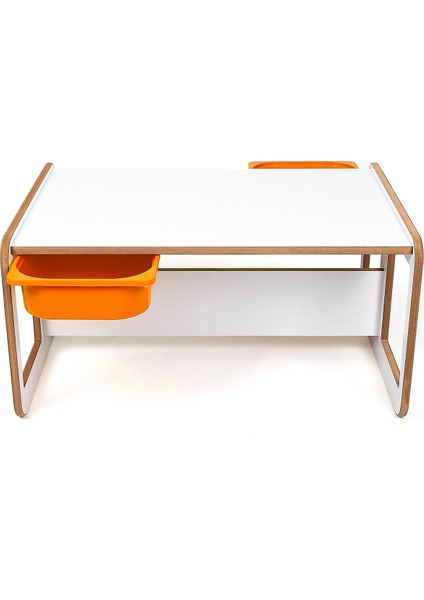 2 Kişilik Çekmeceli Oyun, Aktivite, Etkinlik Masası, Beyaz-Turuncu, 18MM Mdf modelleri