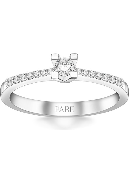 0,22 Karat Kolu Taşlı Tektaş Pırlanta Yüzük