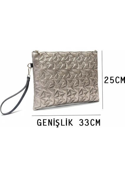 Yıldız Desenli Platin Xl Macbook ve Tablet Uyumlu Portföy Çanta modelleri