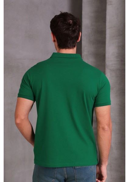 Erkek Slim Fit Pamuklu Yumuşak Doku Nefes Alan Kumaş Yakalı Tişört fırsatları