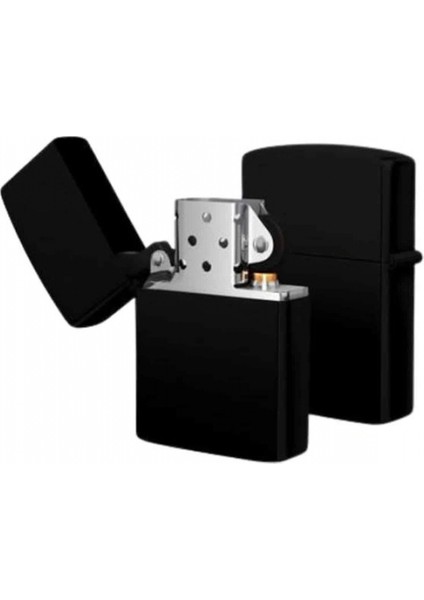 Çakmak Parlak Siyah Zippo Benzinli Çakmak Cep Boy Doldurulabilir fırsatları