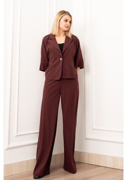 Vera Viskon Premium Takım – Kısa Kol Ceket & Lastikli Pantolon 1269 fiyatları