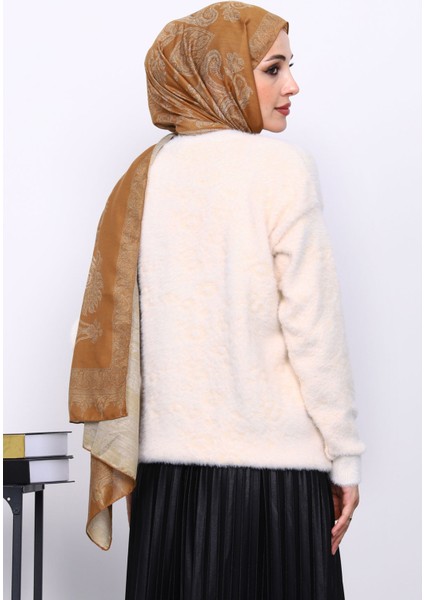 Krem Bisiklet Yaka Angora Yumoş Triko Kazak fırsatları