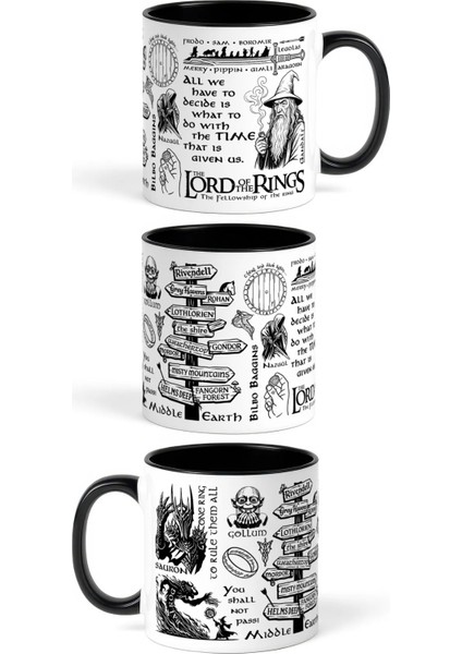 Yüzüklerin Efendisi, Lord Of The Rings Temalı Özel Tasarım Kupa modelleri