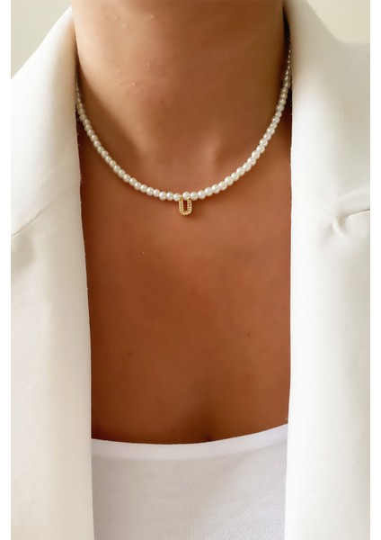 Inci Harf Kolye U Harfi