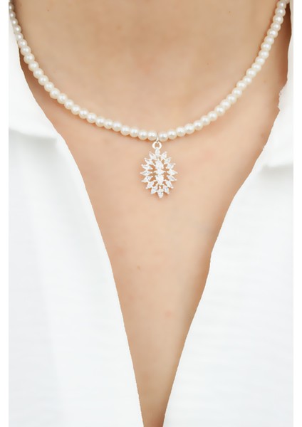 Zirkon Uçlu Inci Kolye fiyatları