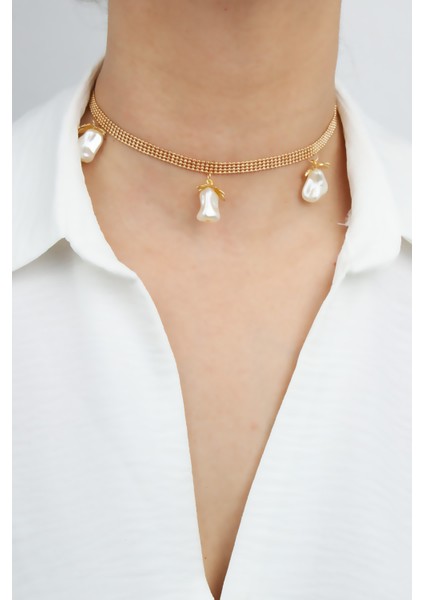 Inci Detay Gold Choker Kolye modelleri