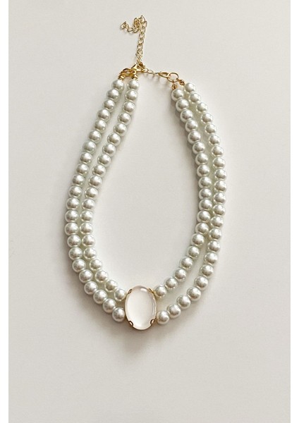 Çift Sıralı Cam Inci Choker indirimleri